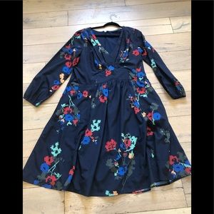 EShakti navy floral dress, size1X-18W